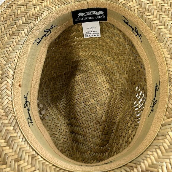 Panama Jack Hat Men’s Large X-Large Color Tan 100% Straw Rush Paja Original - Picture 10 of 12
